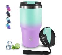 Grsta Mug Isotherme Transportable, 20oz Tumbler, Anti-Fuite Gobelet Thermique, Double Paroi Isolante Acier Inoxydable, Tasse Isotherme pour Boissons Chaudes et Glacé