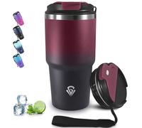 Grsta Mug Isotherme Transportable, 20oz Tumbler, Double Paroi Isolante Acier Inoxydable, Anti-Fuite Gobelet Thermique, Tasse Isotherme pour Boissons Chaudes et Glacé