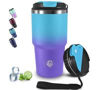Grsta Mug Isotherme Transportable, 20oz Tumbler, Gobelet Thermique, Double Paroi Isolante Acier Inoxydable, Anti-Fuite Tasse Isotherme pour Boissons Chaudes et Glacé