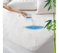 GRT Protège Matelas 160x200 cm Fibre de Bambou, Alèse Certifié Oeko-TEX, Surmatelas Imperméable Respirant,Bonnet jusqu'à 40cm avec Élasticité Tout Autour