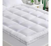 GRT Surmatelas 90x190 cm, avec Surface en Fibres de Bambou et garnissage en Flocons de Neige 3D, adapté aux Lits boxspring Jusqu’à 30 cm d'épaisseur - Respirant, Ultra-Doux et Silencieux