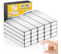 Grtard Aimants en néodyme super puissants - Aimants en terre rare - Petits aimants rectangulaires pour bricolage, cuisine, bureau, tableau blanc et bricolage (20, 40 x 10 x 5 mm)