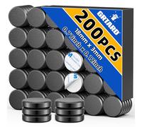 Grtard Lot de 200 petits aimants en céramique avec dos adhésif - 18 x 3 mm - Aimants ronds et puissants - Parfaits pour le bricolage, les loisirs créatifs, les projets scientifiques