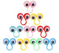 Grtheenumb 10Pcs Anneau de Globe Oculaire, Ensemble de Jouets Marionnettes à Doigt Globe Oculaire, Doigt Wiggly pour Les Yeux, Oeil Marionnette en Plastique sur Les Anneaux pour Enfants, Cadeaux Fêt