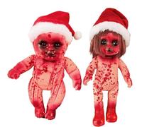 Grtheenumb 2 pièces poupée effrayante sanglante Fille et garçon Halloween poupée hantée effrayante Suspendue poupées d'horreur Portables en PVC pour Maison hantée, Jeu de farces |.Effrayant