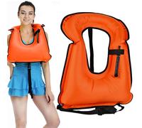 Grtheenumb Adult Life Jacket, Large Buoyancy Inflatable Life Jacket High Float Portable Breathing Vest for Fishing Kayak Snorkeling Water Sports, OrangeAdult