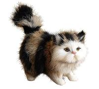 Grtheenumb Animal en Peluche de Chat réaliste | Chat réaliste Mignon Debout en Peluche simulée en Fausse Fourrure Artificielle, Accessoire de Photographie décoratif détaillé, + Gris