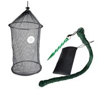 Grtheenumb Bait Net, Portable Adjustable Live Bait Bucket with Storage Bag & Ground Plug & Rope, 12x8 inch Fish Holder for Caught FishBait Net