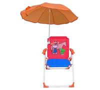 Grtheenumb Chaise de Plage pour Enfants, Chaise de Plage pour Enfants avec Parapluie, extérieur Pliable et détachable avec canopée et Dessin animé pour la Cour du Jardin Piscine, Cow-Boy