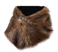 Grtheenumb Châle Viking, col en Fausse Fourrure, Costume Viking médiéval pour Femmes avec Broche, Accessoires de Costume de Cosplay Barbare d'halloween |