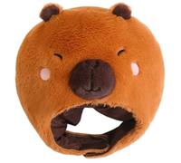 Grtheenumb Chapeau Capybara Adorable tête en fourrure en peluche réglable, confortable et chaud, Costume Capybara pour adultes et adolescents |.Truc