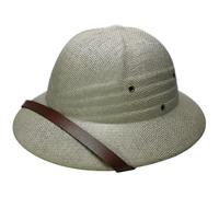 Grtheenumb Chapeau de soleil, casque colonial, chapeau de paille résistant au soleil pour hommes avec large bord, respirant avec mentonnière réglable, mineur d'extérieur pour costume d'explorateur la