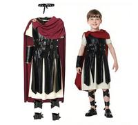 Grtheenumb Costume de soldat pour les garçons, Roman Soldier Costume Kids, Cosplay for Boys comprend le bandeau, pour le cosplay Halloween Médiéval Dress Up, L!