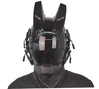 Grtheenumb Cyber Mask, Cyber Mask with Horn Futuriste pour Hommes PC Punk décoratif avec Visage pour la fête de Cosplay Festival de Musique Halloween