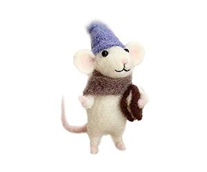 Grtheenumb Fournitures de feutrage en Laine de Souris, Kit démarrage feutrage à l'aiguille Souris, Kit d'artisanat en Feutre Laine inachevé pour débutant, Bricolage Artisanal