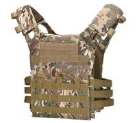 Grtheenumb Gilet Tactique pour Hommes et Femmes, Gilet de sécurité léger à dégagement Rapide, Porte-Plaque pour tir de Paintball en Plein air, Wargame, Camouflage Airsoft
