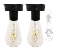 Grtheenumb Hauts de lumière Solaire de Remplacement, 2 pièces Dessus Remplacement lumière Solaire, Hauts 2, 75 Pouces avec Ampoule, Outils d'accessoires Lanterne étanches pour lanternes extérieures d