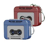 Grtheenumb Mini magnétophone Portable, 2 Mini Porte-clés en Plastique, Lecteur de Cassettes rétro enregistrable avec Musique, Lecteur de microcassette pour Sacs à Dos, Sacs à Main, Cadeaux