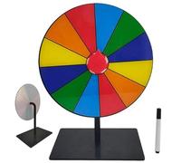 Grtheenumb Roue de Prix, Roue rotative, 8 Pouces et 12 emplacements, Faites Tourner Le Jeu avec Support et marqueur pour Salons Professionnels, carnavals, fêtes, supermarchés