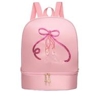 Grtheenumb Sac de danse pour enfants, sac à dos de danse, sacs ballet capacité avec compartiment à chaussures séparé, ballerine portable avec poignée supérieure et sangle, fermeture éclair p