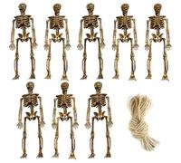 Grtheenumb Squelettes, 8 Pack Halloween Mini squelettes, Squelette Garland, crâne de décoration d'halloween, 5, 9 Pouces Full Body Faux Squelette Humain avec 32, 8 Pieds pour Les fêtes décor