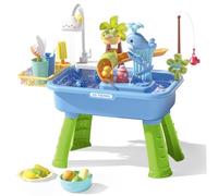 Grtheenumb Table à Eau pour Enfants | Table à Eau pour Enfants, évier de Jeu électrique avec Pieds Amovibles, évier de Jeu éducatif avec Robinet Rotatif 180 ° pour Parc, crèche, Jardin
