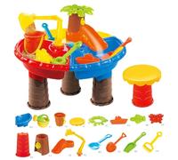 Grtheenumb Table à Eau | Table à Eau pour Tout-Petits, Sable 4 en 1, Sable et Jeux pour Enfants, 17, 7 x 13, 8'' avec Accessoires de Jeu, bac pour activités de Plein air, Forme Ronde