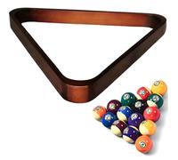 Grtheenumb Triangle de Rack de Piscine, Triangle Piscine, Support en Bois Natrual à 9 balles, Accessoires Billard pour balles Standard 2-1/4 Pouces, Claret