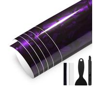 GRTHTATI 150cm x 30cm Covering Forgé Carbone de Voiture Film Autocollant Adhésif Film Carbone de Protection pour Voiture Intérieure/Extérieure, Moto, Vélo (Violet Brillant, 30cm x 150cm)