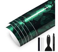 GRTHTATI 150cm x 30cm Covering Forgé Carbone de Voiture Film Autocollant Adhésif Film Carbone de Protection pour Voiture Intérieure/Extérieure, Moto, Vélo (Vert Brillant, 30cm x 150cm)