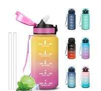 Grtsa Gourde 500ml, Anti Fuite Gourde Enfant avec Paille, Verrou de Sécurité, Bouteille Motivationnelle, Facile à Nettoyer, Gourdes avec Marqueur de Temps pour Bureau, Yoga, Camping