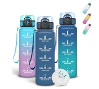 Grtsa Gourde 500ml, Gourde Enfant avec Filtre, Verrou de Sécurité, Anti Fuite Bouteille Motivationnelle, Avec Marqueur de Temps, Gourdes Graduée pour 1 Journee pour Sport, École, Bureau