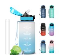 Grtsa Gourde 500ml, Gourde Enfant avec Marqueur de Temps, Facile à Nettoyer, Anti Fuite Bouteille Motivationnelle, Verrou de Sécurité, Gourdes avec Paille pour Voyages, Velo, Cyclisme