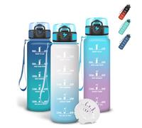 Grtsa Gourde 500ml, Gourde Enfant, Bouteille Motivationnelle avec Filtre, Avec Marqueur de Temps, Verrou de Sécurité, Anti Fuite Gourdes Graduée pour 1 Journee pour Sport, Bureau, Yoga