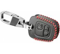 GRTYSVB - Étui en Cuir pour clé de Voiture, pour Peugeot 107 206 207 306 307 407 pour Citroen C3 C1 C2 C4 XSARA Picasso Coque Porte-clés télécommande