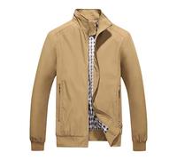 Grubenhelden Business Solid Col montant Loisirs Grande veste zippée Manteau Homme avec ceinture, kaki, XL