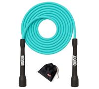 GRUDGE® Corde à Sauter de vitesse Free - Réglable 3m - Poignées ergonomiques incassables - Housse de transport incluse - Enfants & Adultes - CrossFit, Boxe, Cardio, fitness, double dutch