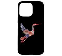 Grue à Couronne Rouge Origami Fleurs de Cerisier du Japon Coque pour iPhone 15 Pro Max