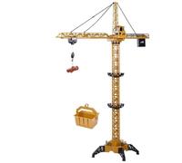 Grue à tour pelleteuse télécommandée 128cm - Jaune - Modèle de levage à 680 degrés avec lumière et son