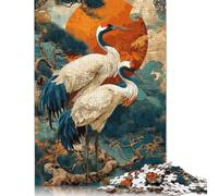 Grue Blanche Puzzles en Bois Adultes 300 Pièces Cadeaux d'anniversaire pour Jeu De Défi Familial Jeux Éducatifs Décoration Intérieure Tueur Ennuyeux 300pcs (40x28cm)