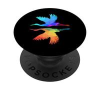 Grue Cendrée Mignon Oiseau Amoureux Oiseau Nature Colorée PopSockets PopGrip Adhésif