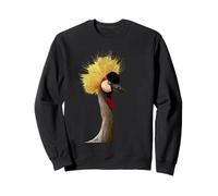 Grue couronnée Grise Portrait d'oiseau Africain Art Sweatshirt