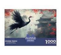 Grue couronnée Rouge 1000 Pieces Jigsaw Puzzles for Adults Family Challenge Toys Stress Relieving Entertainment Exercise The Memory of The Brain for The Whole for Women, Gifts for