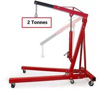Grue d'atelier 2 Tonnes Grue d'Atelier Mobile et Pliante Chèvre de Levage Pliable 6 Roulettes Rouge