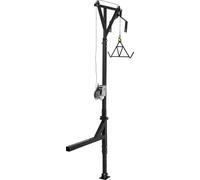 Grue de jeu SucceBuy pour attelage de remorque de camion, capacité de 600 lbs, ensemble de levage à treuil, récepteur 2", hauteur réglable et rotation à 360°, base de pied, acier au carbone