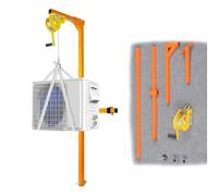 Grue de levage amovible pour climatiseur avec câble métallique anti-rotation et treuil manuel pour une installation sûre jusqu'à 20 m de hauteur