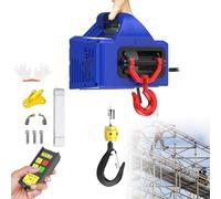 Grue de levage électrique portable - Treuil télécommandé sans fil de 500 kg avec moteur en cuivre pur et hauteur de levage de 7,6 m, pour jardins, forêts, usines et levage d'entrepôts