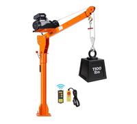 VEVOR Grue de Levage Électrique pour Pick-up et Camionnette 499 kg, Grue de Chargement avec Palan Électrique PA800, pour Machines et Bois, Flèche Télescopique Pivotante 360°, Acier Galvanisé, Pliable