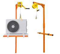 Grue de levage pour climatiseur avec treuil autobloquant, câble métallique anti-rotation pour installation et entretien en extérieur, 30 m de hauteur