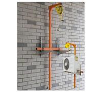 Grue de Levage pour climatiseur avec treuil Manuel - Palan Robuste pour unités extérieures, capacité de Charge de 150 kg, Hauteur de Levage de 2 500 cm, Outil CVC Essentiel